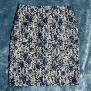 Talbots Tan Skirt with Black Lace